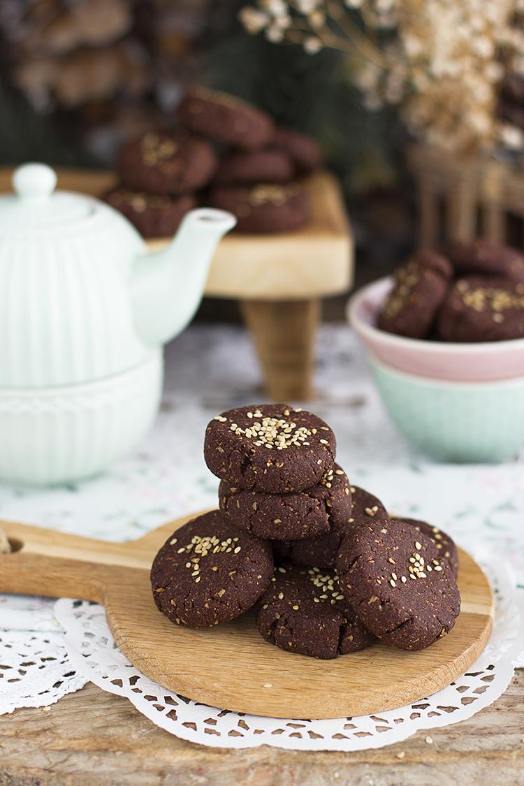 polvorones de chocolate saludables sin azúcar, sin gluten y saludables