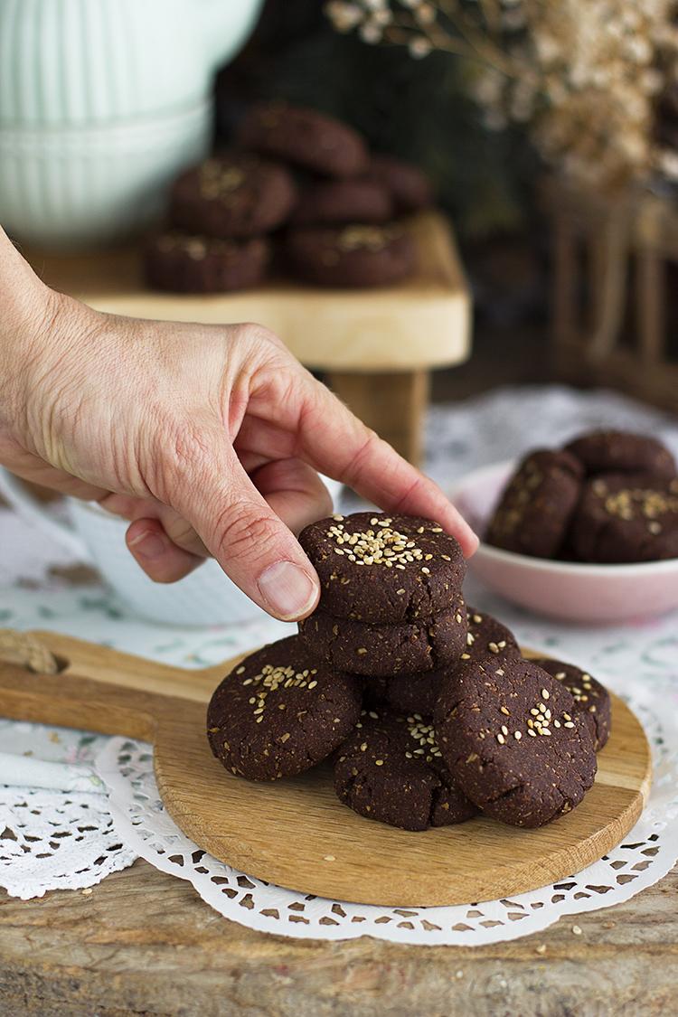 polvorones de chocolate saludables sin azúcar, sin gluten y saludables