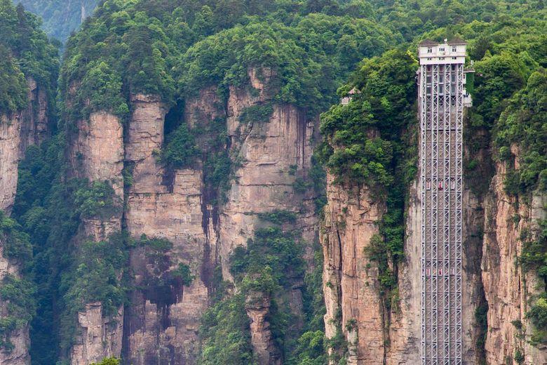 Observation Elevator At Mountain Of Zhangjiajie National Park, China