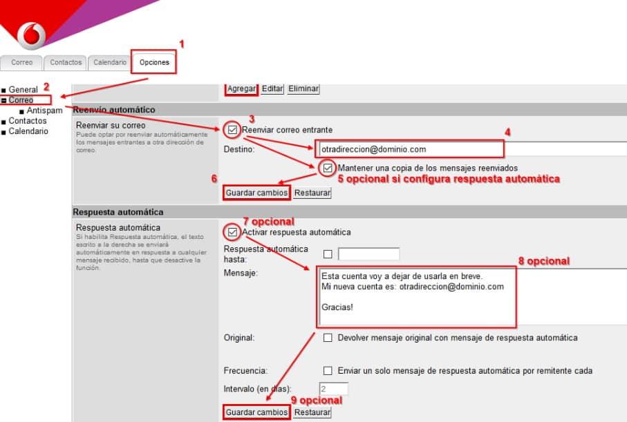 respues automatica correo ono