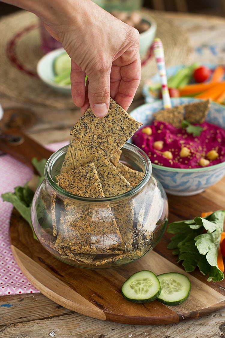 Crackers de semillas receta super sencilla, sana y crujiente