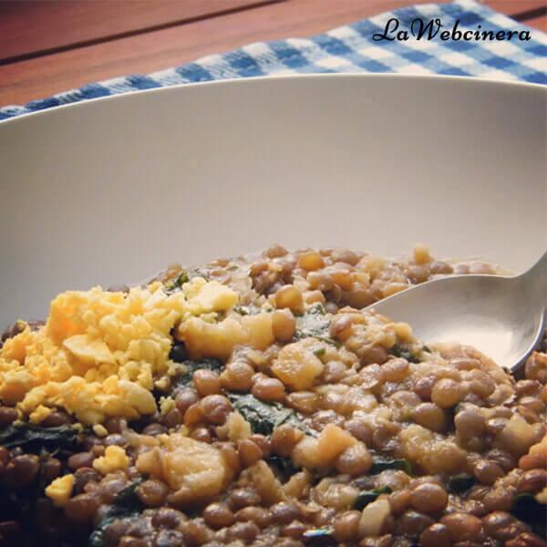 lentejas con espinacas