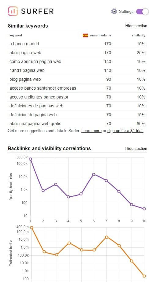 informacion palabras clave