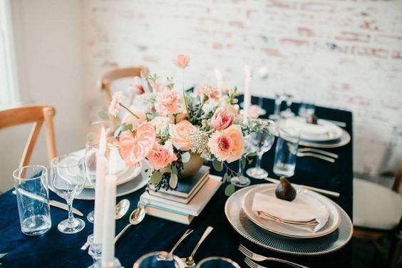 Art Deco Infused Blue Velvet Wedding Inspiration at At The Top - Chic Vintage Brides : Chic Vintage Brides