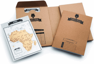 Diario de viaje y mini mapas para rascar