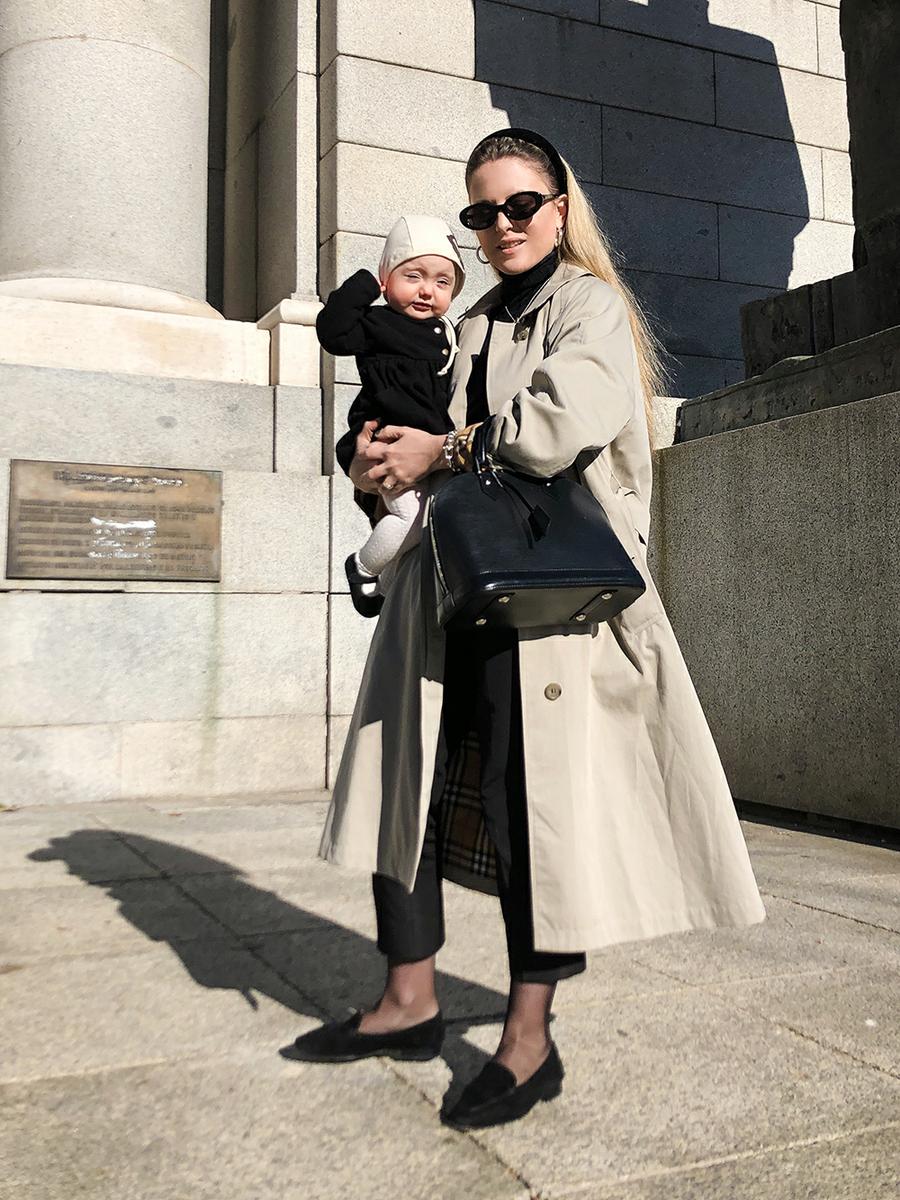 Trini | Burberry trench coat Prada pants