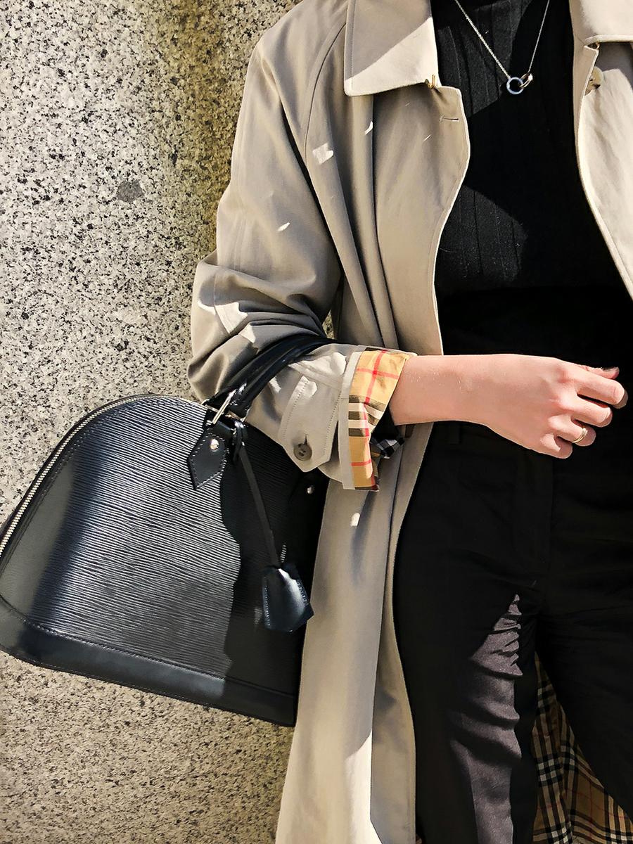 Trini | Burberry trench coat Prada pants