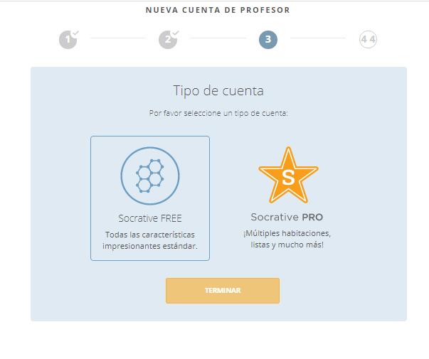 Selección de tipo de cuenta.