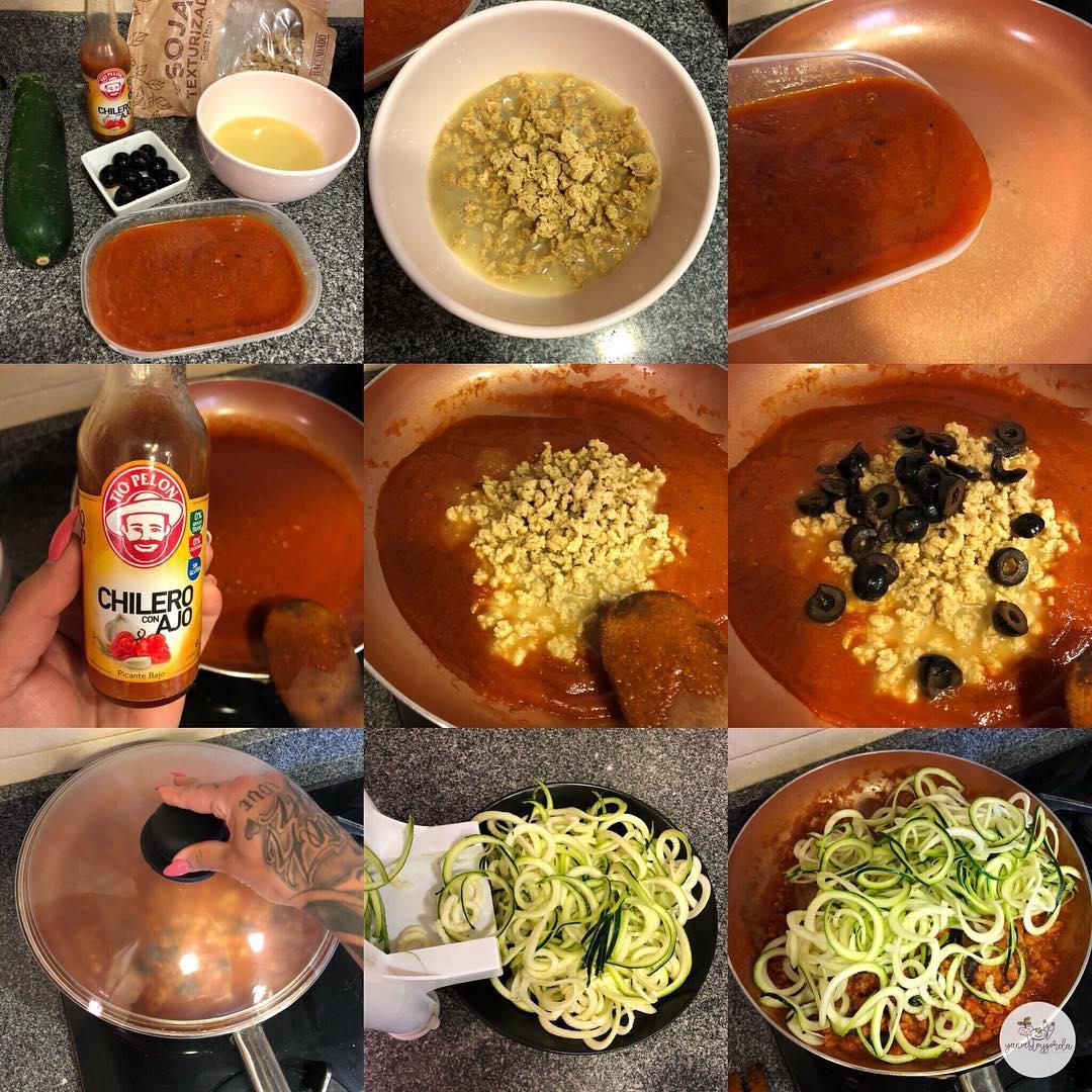 Espaguetis de calabacín a la boloñesa del diablo