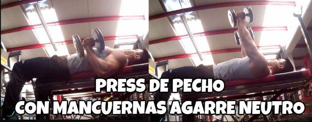 Press de pecho con mancuernas agarre neutro