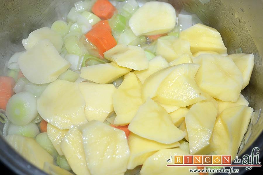 Crema de porrusalda, rehogar