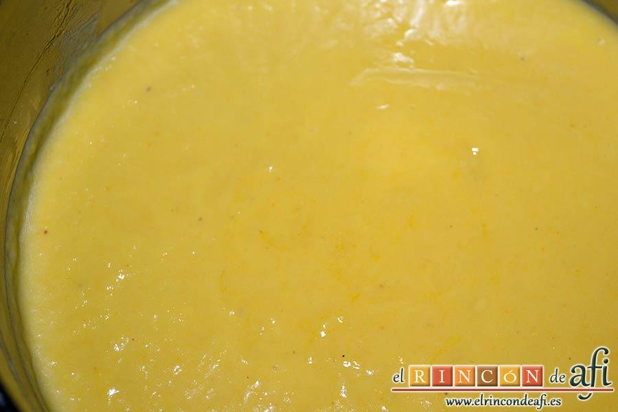 Crema de porrusalda, pasarla por el chino