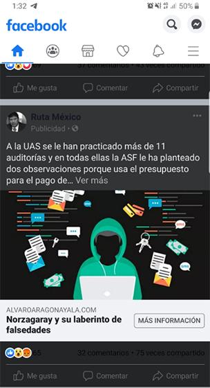 Modo oscuro Facebook