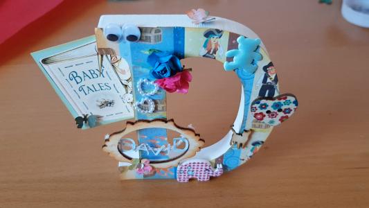 Letra D de David scrabooking