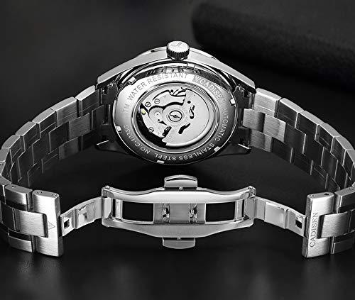 Reloj mecánico de Acero Inoxidable para Hombre, Resistente al Agua, con Calendario, para...