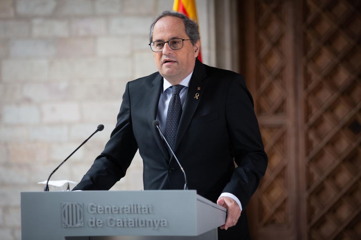 Torra, durante la declaración institucional