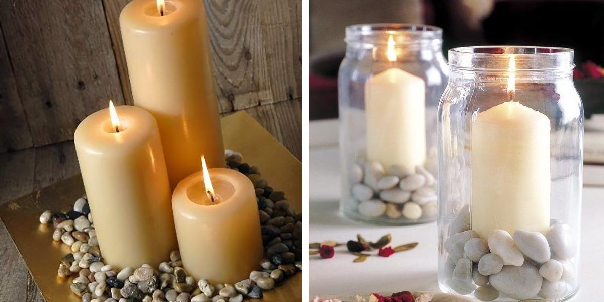 Centros de mesa con velas