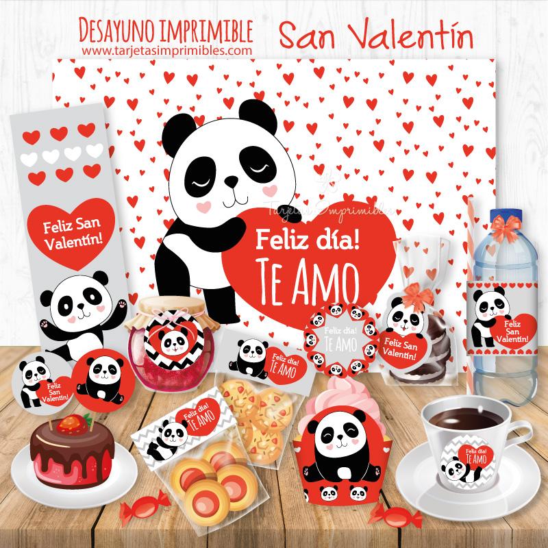 Kits imprimibles para desayunos con Pandas | Manualidades