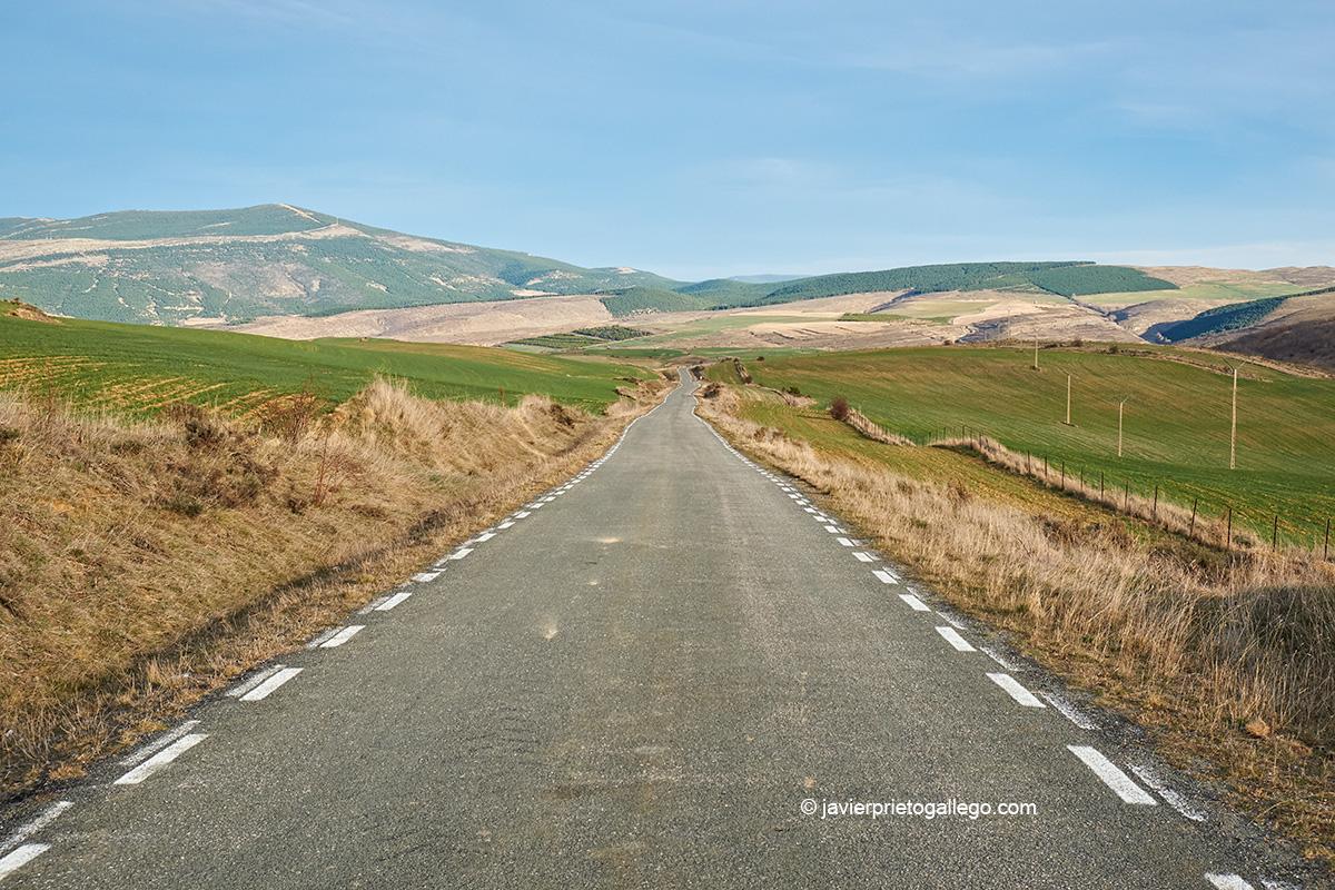 Carretera de Santa Cruz de Yanguas a Bretún. Ruta de las Icnitas. Soria. Castilla y León. España. © Javier Prieto Gallego
