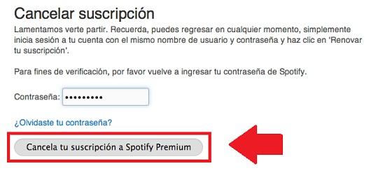 eliminar cuenta spotify