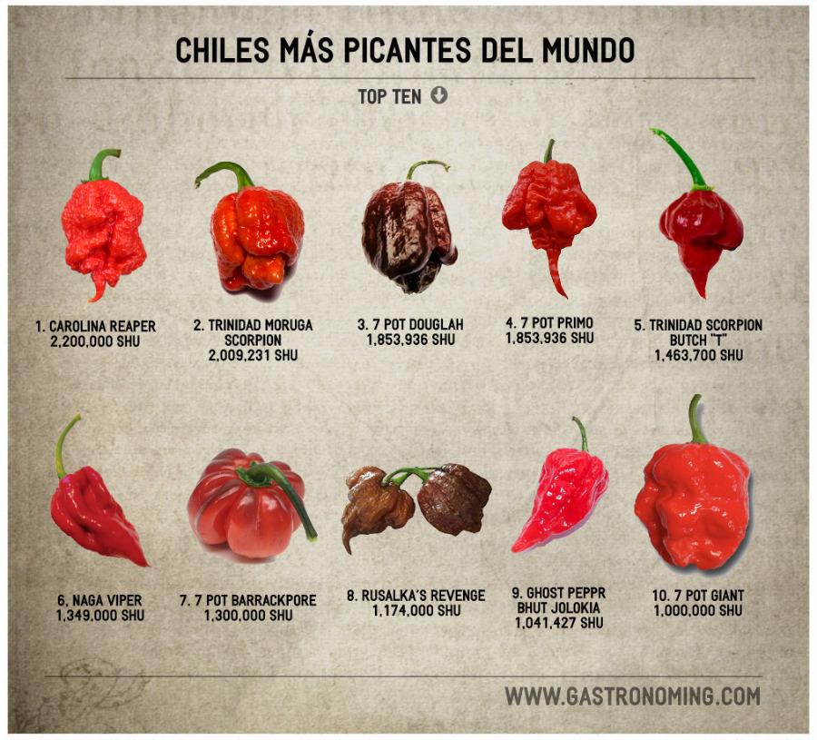 Top ten chiles más picantes del mundo Cocina
