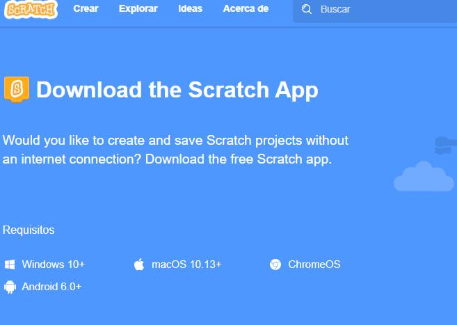 Scratch para docentes. Descargar programa.