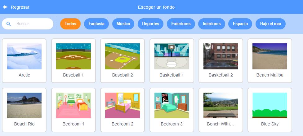 Selección de fondo en Scratch