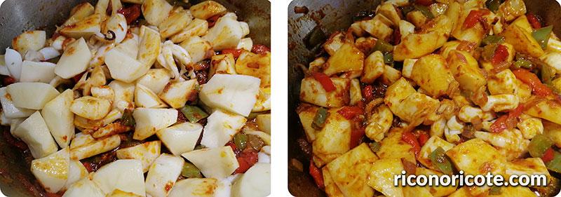 Sepia guisada con patatas