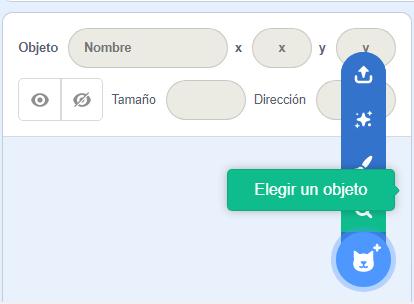 Seleccionar nuevo objeto en Scratch