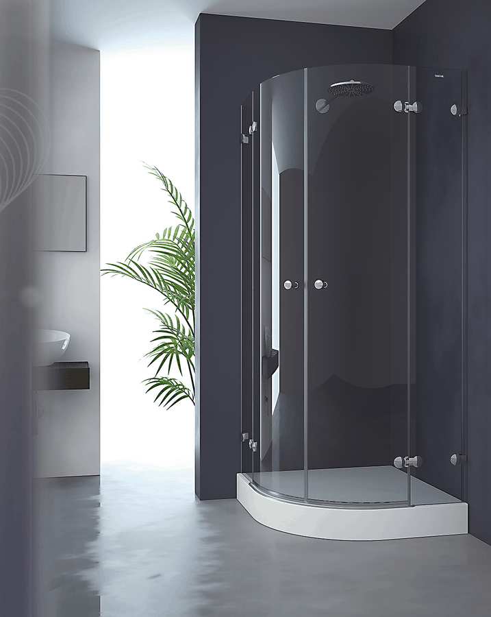 Mampara semicircular de ducha 2 fijos + 2 puertas abatibles – Collection Pure Style – Duscholux