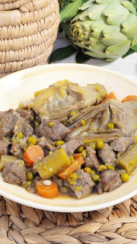 como preparar estofado de ternera con alcachofas