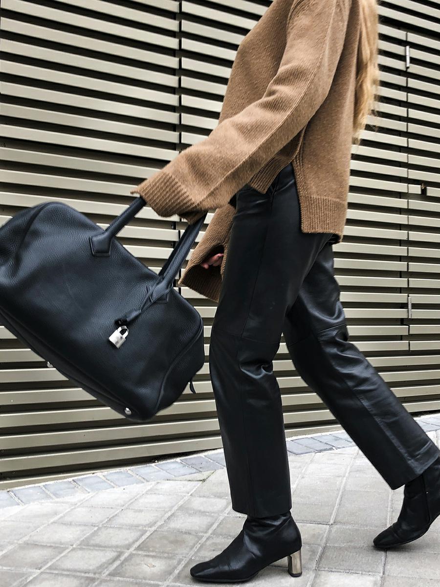 Trini | Celine sweater Max Mara leather pants