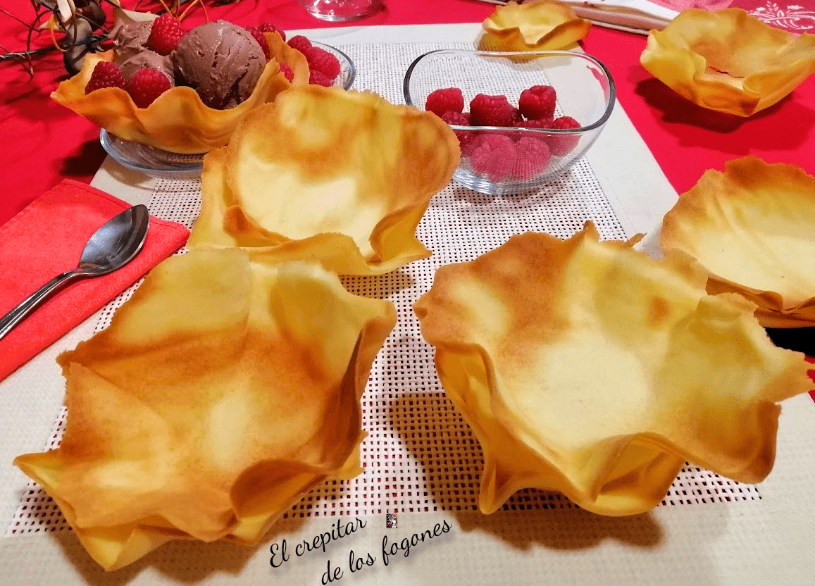 tejas de almendra y naranja