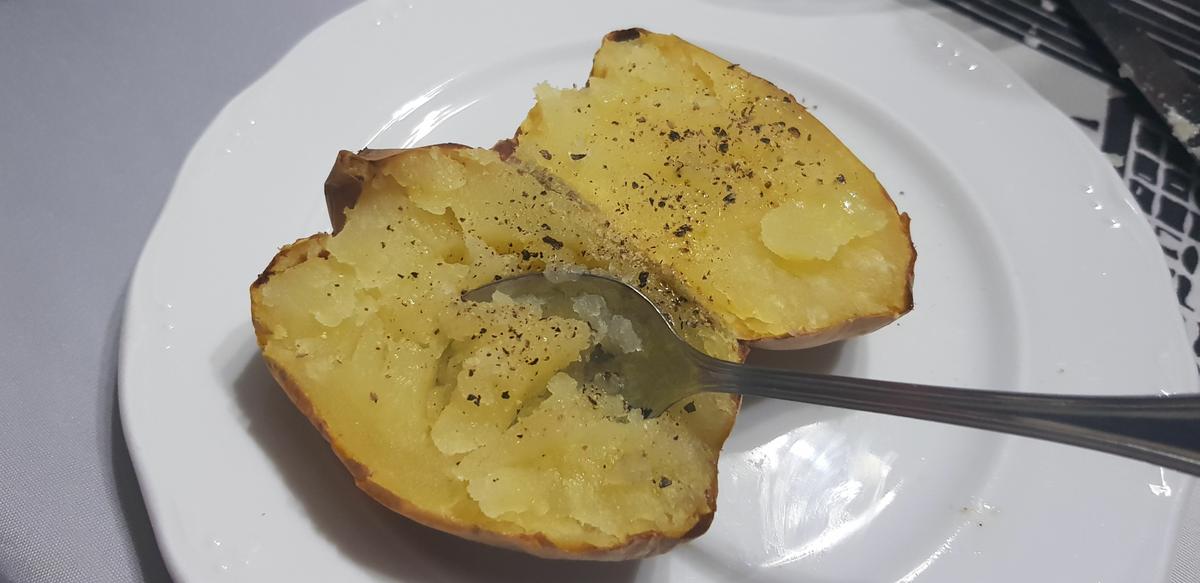 Patata asada al horno, estilo feria