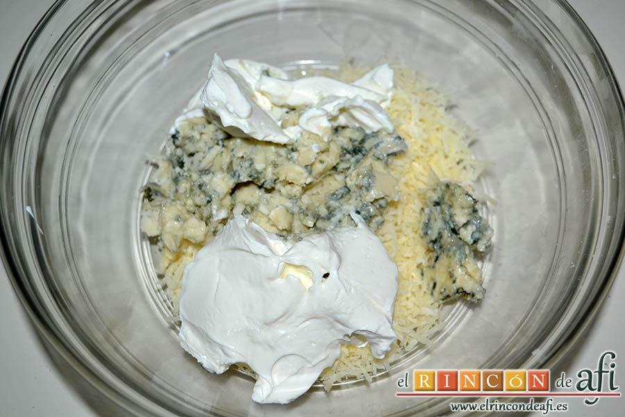 Paté de quesos, añadir el queso crema
