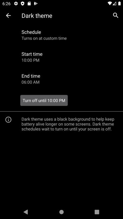 Beta de Android 11 - Modo Oscuro