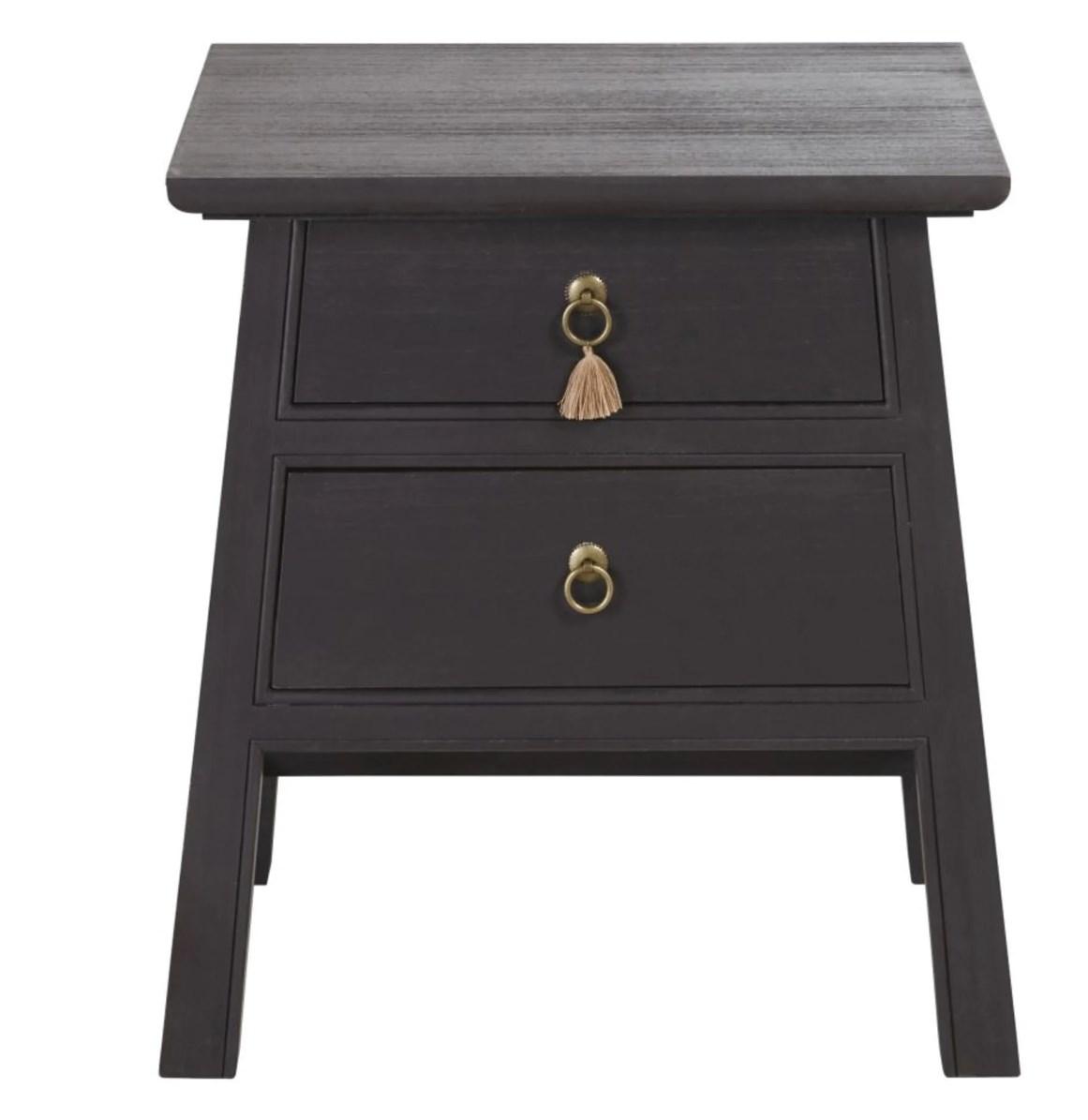 mesita negra de estilo Japandi