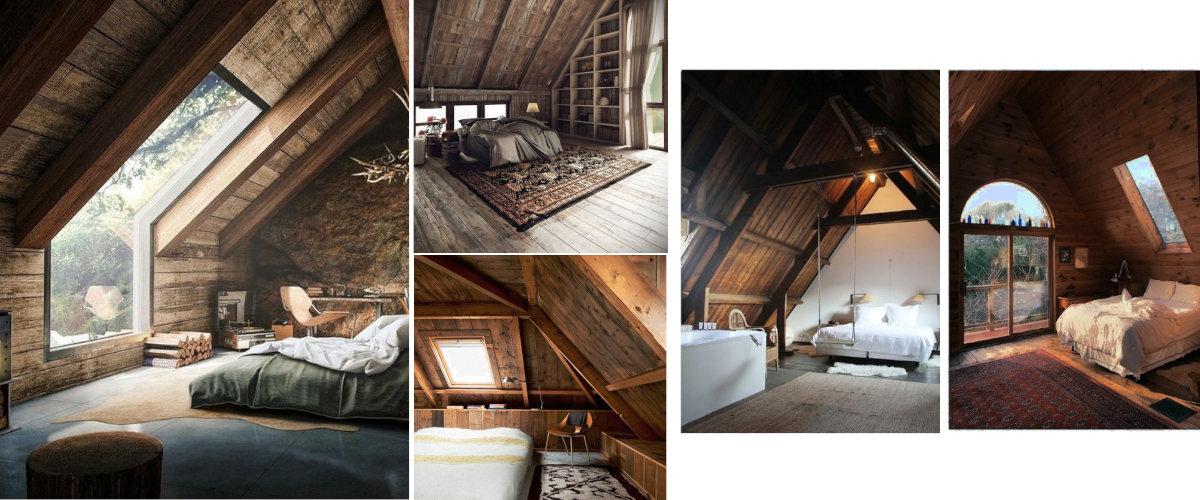 Buhardillas de madera rústicas