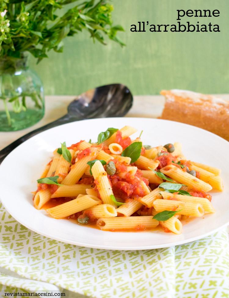Receta de penne arrabbiata rápido y fácil