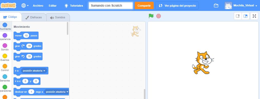 Programa matemático con Scratch
