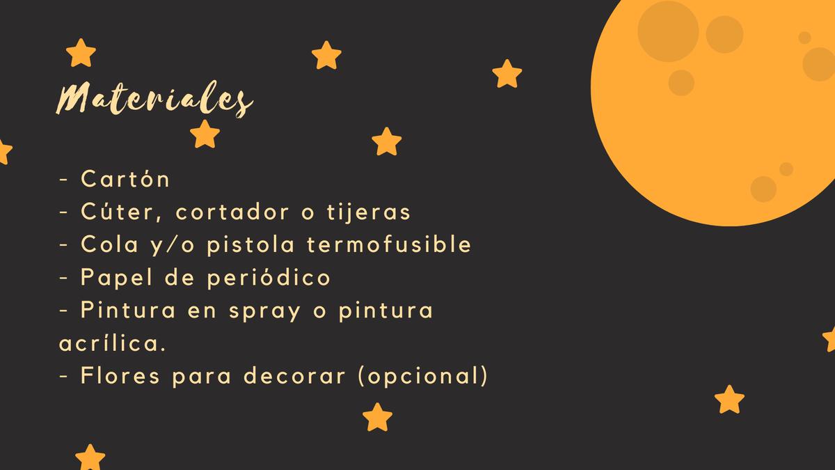 materiales letras cartón