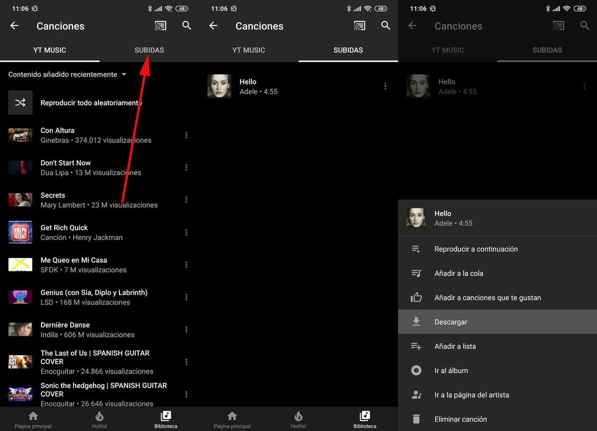 YouTube Music - Biblioteca
