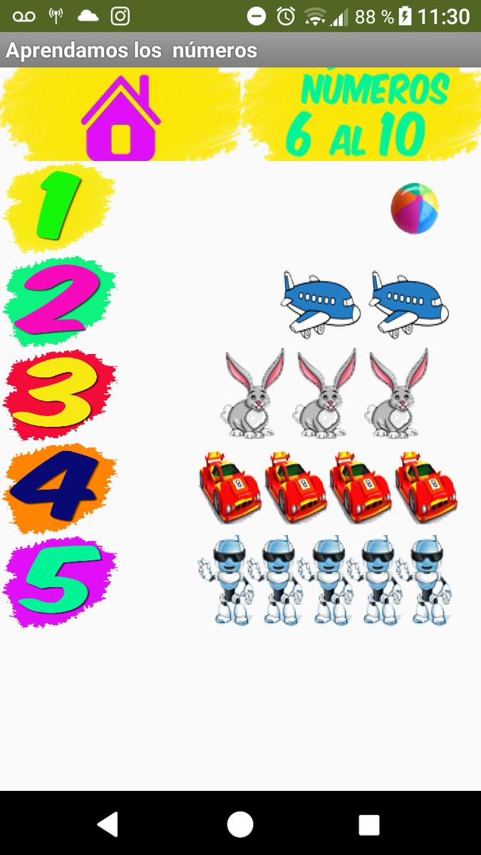 Aprender números del 1 al 5