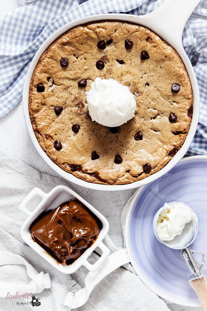 Maxi Cookie en Sarten con Dulce de Leche