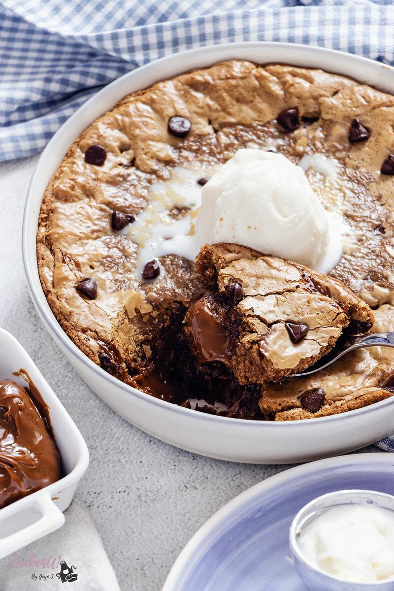 Maxi Cookie en Sarten con Dulce de Leche