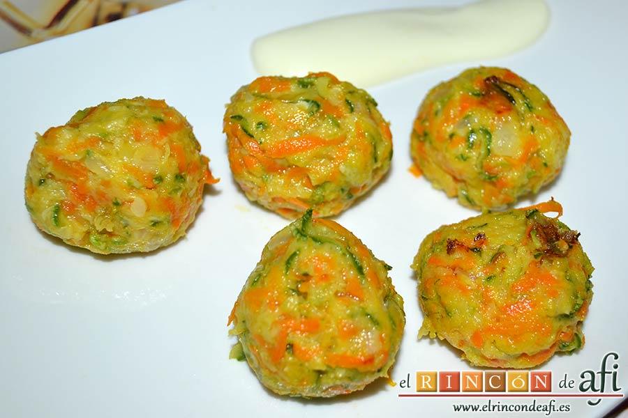Albóndigas de verduras, sugerencia de presentación