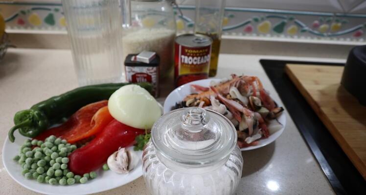 Ingredientes para hacer paella de marisco con Mambo fácil