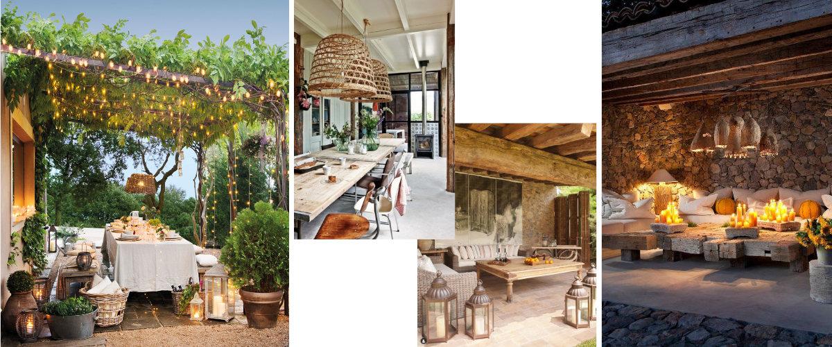 Iluminaci&oacute;n de los porches de casas de campo