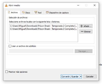 se selecciona tantos videos como se quieran unir