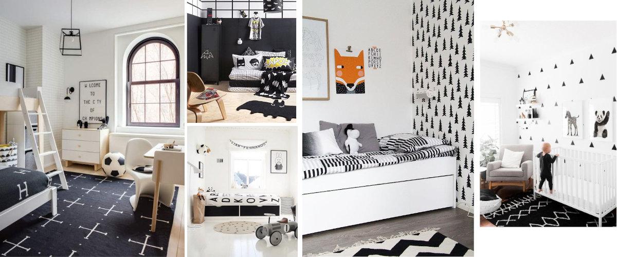 Cuartos infantiles en blanco y negro